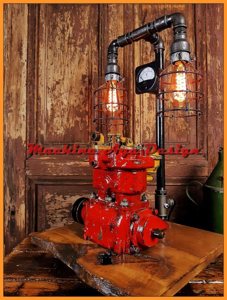 Traktor kompresszor lámpa , macine age , steampunk style