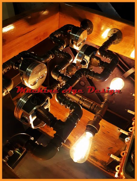 chevrolet V8 asztal , pult . ipari stílus , steampunk